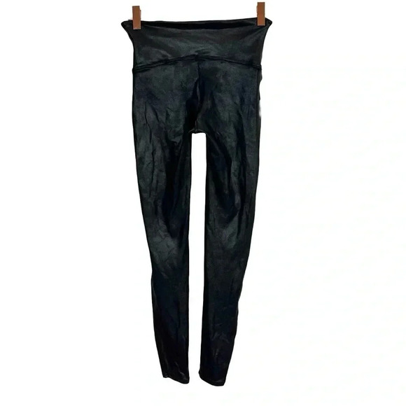 Spanx Faux Leather Pull On High Waisted Black Leggings 2437 - Picture 5 of 14